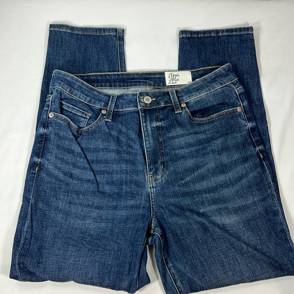 Cosmic Blue Love Stitch Fix Ankle Length Straight Leg Jeans Size 31